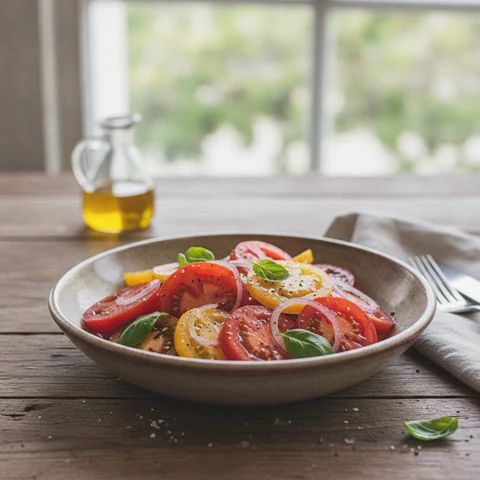 Tomaten‑Zwiebel‑Salat nach klassischem Sommerrezept