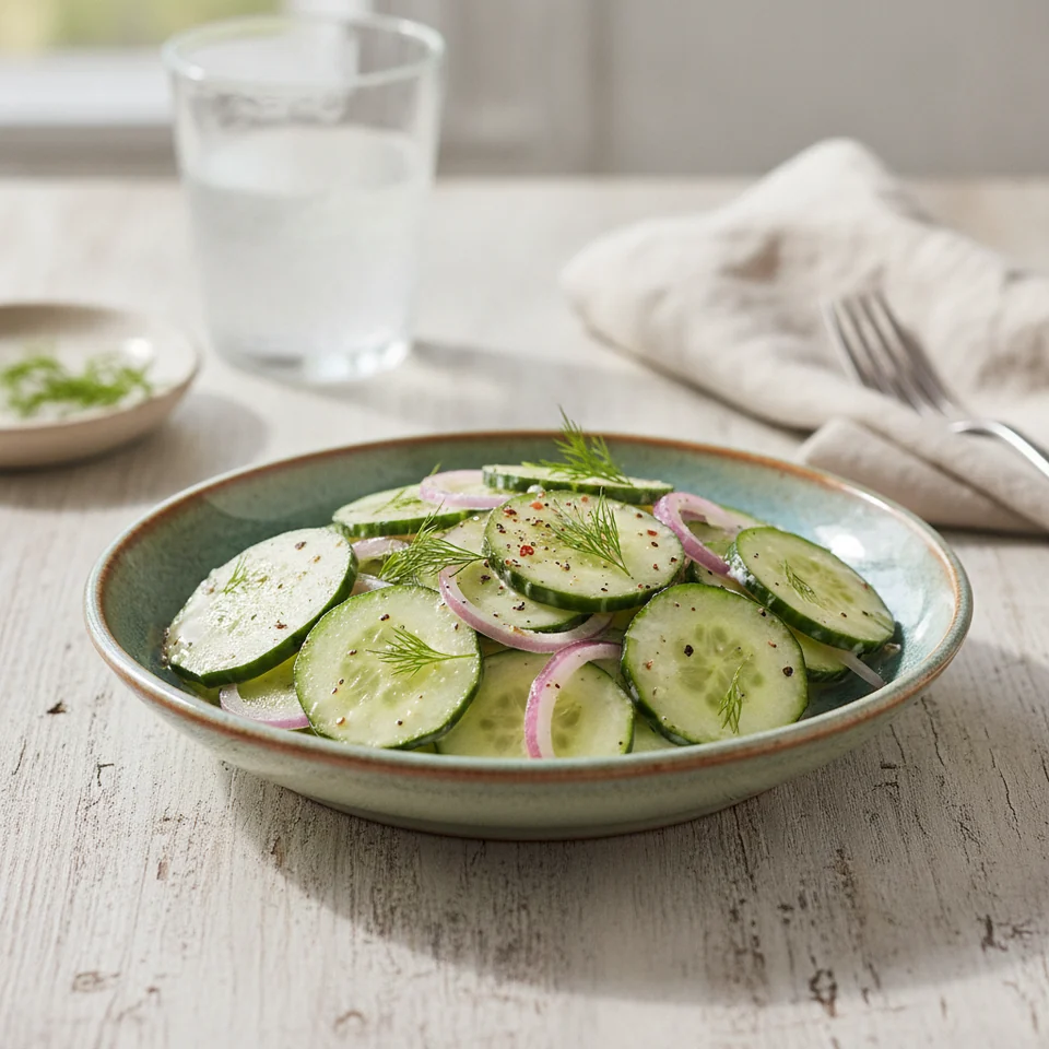 Cucumber Salad with Vinegar and Onion