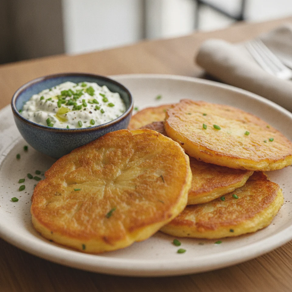 Kartoffel-Galettes mit Kräuterquark