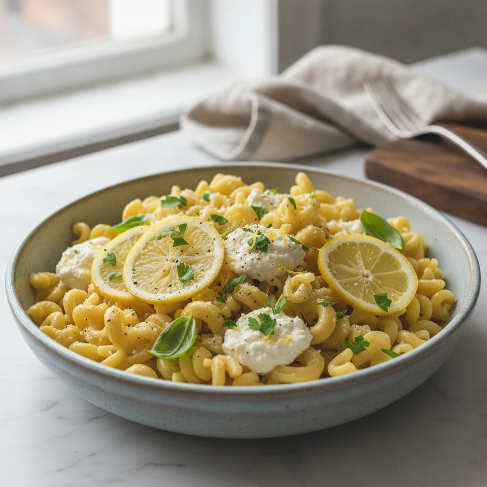 Cremige Zitronenpasta mit Ricotta