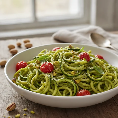 Pistazien-Pesto mit Zucchini-Nudeln