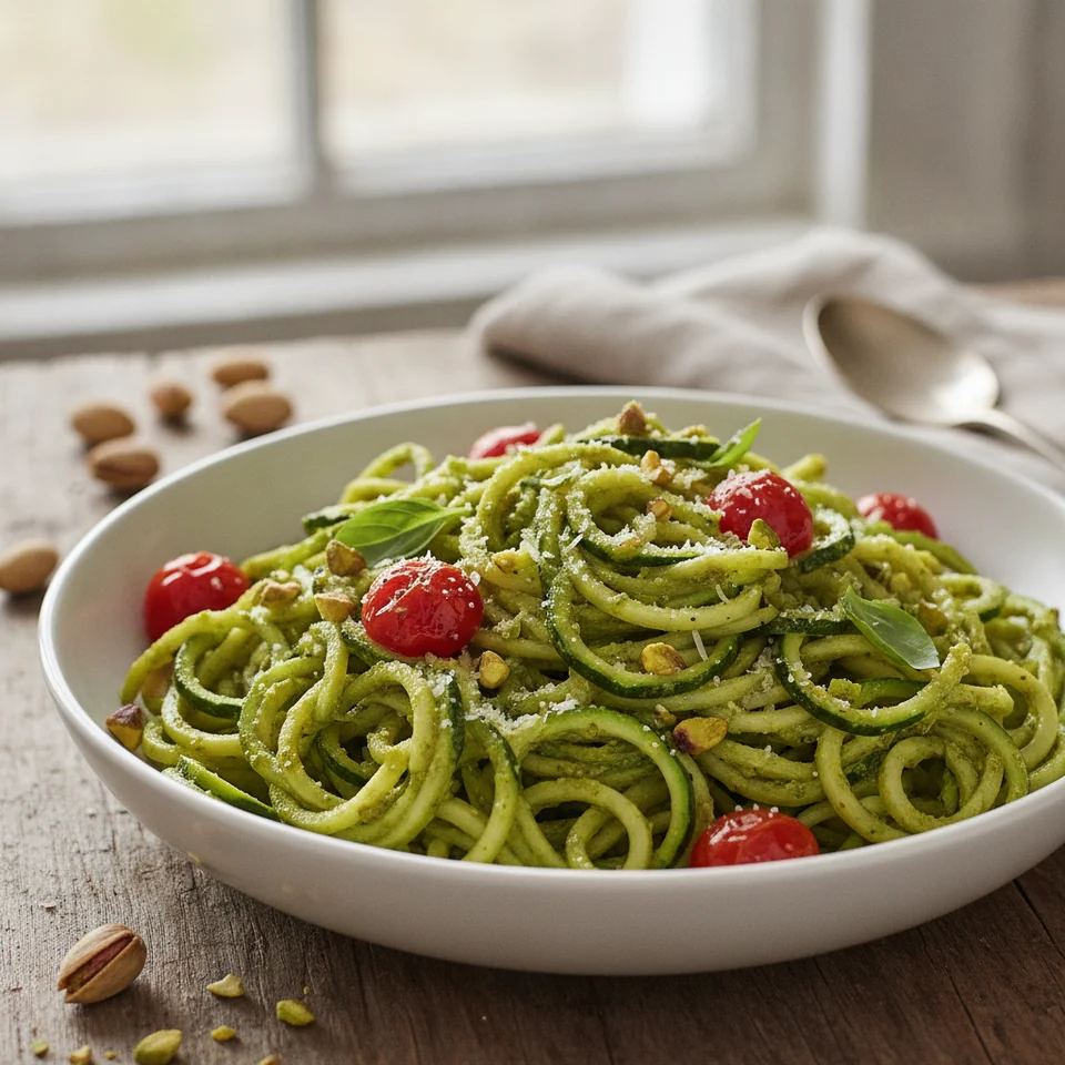 Pistazien-Pesto mit Zucchini-Nudeln