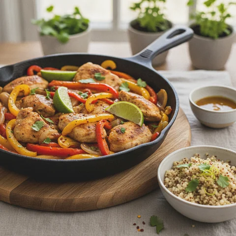 Chicken Bell Pepper Pan with Lime
