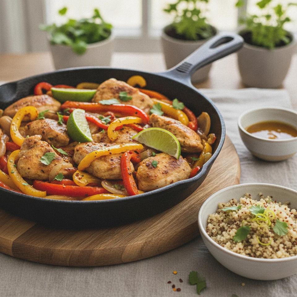 Chicken Bell Pepper Pan with Lime