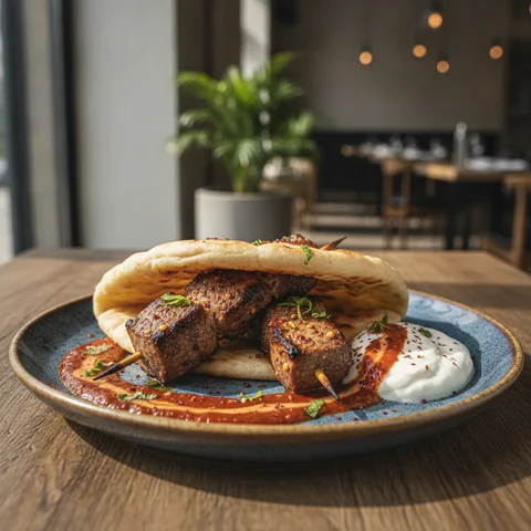 Colossal Lamb Skewers with Spicy Chili Sauce