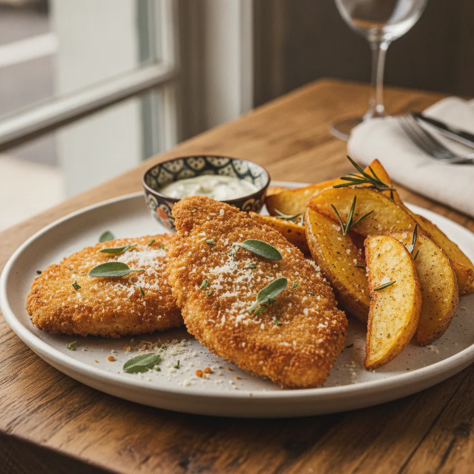 Turkey Cutlets with Potato Wedges