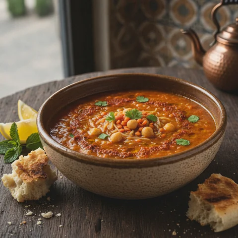Harira (marokkanische Linsensuppe)