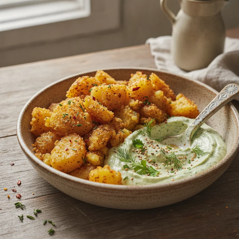 Oven Potatoes with Herb Tahini