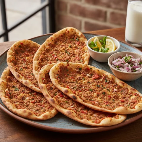 Lahmacun (Turkish Flatbread with Minced Meat)