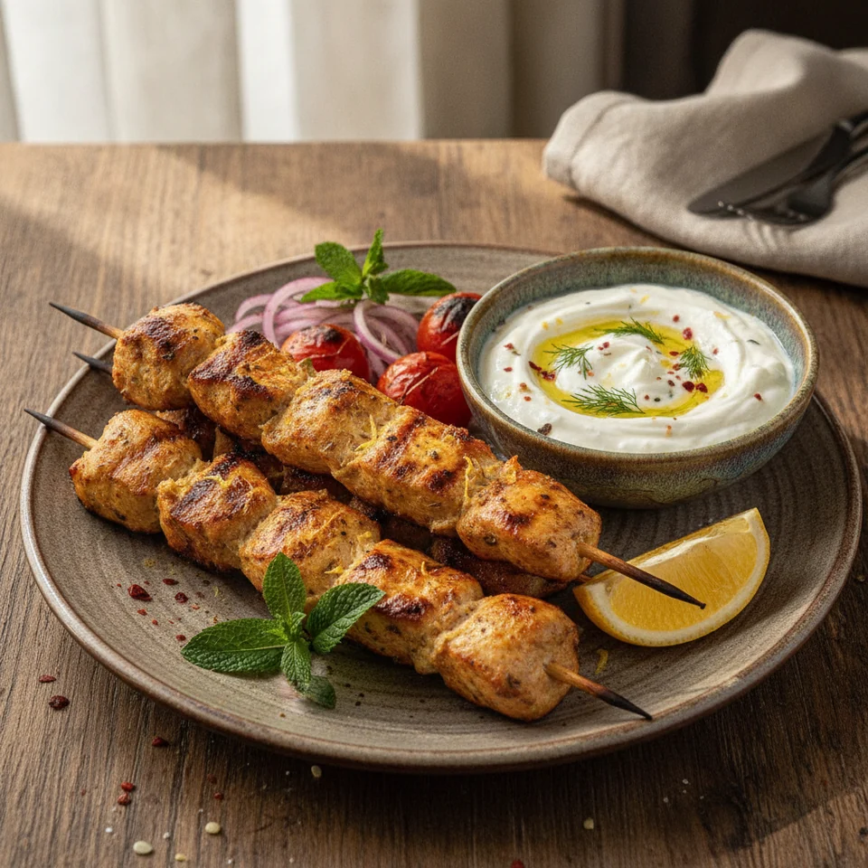 Chicken Şiş Kebab with Yogurt Sauce