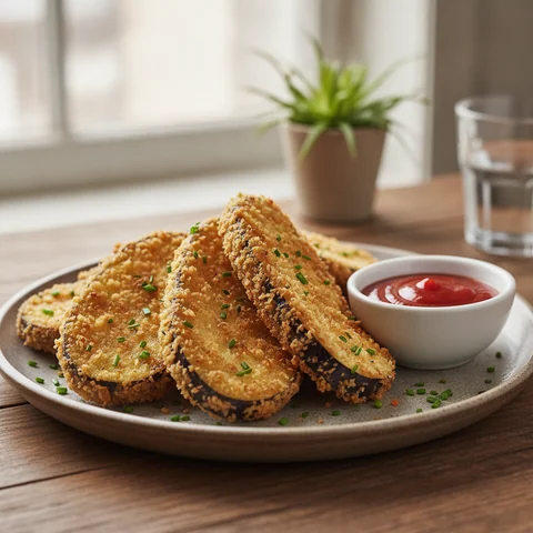 Tempura-Auberginen mit Ketchup