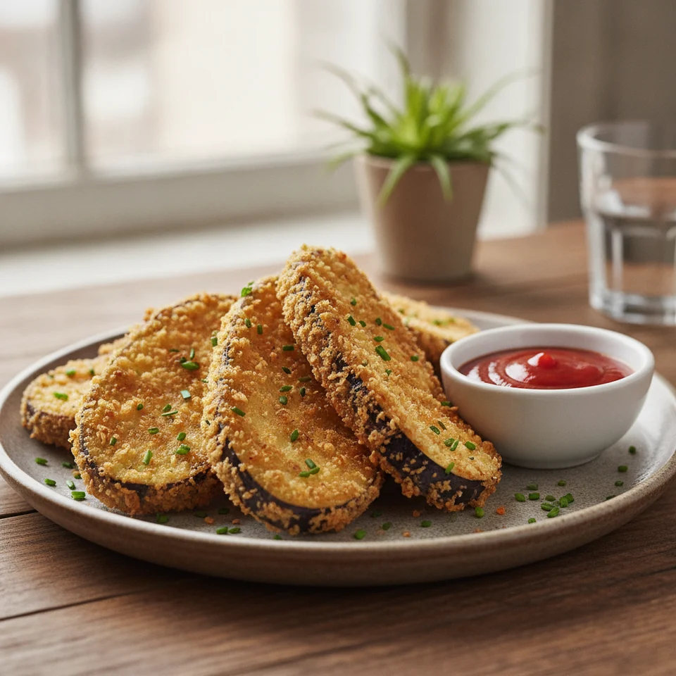 Tempura Eggplant with Ketchup
