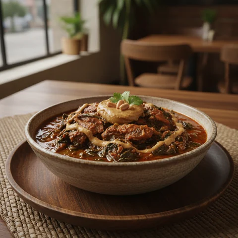 Fumbwa – Congolese Wild Spinach Stew with Peanut