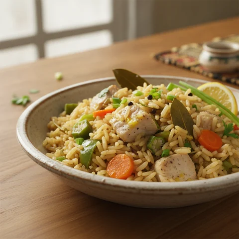 Senegalesischer weißer Jollof-Reis