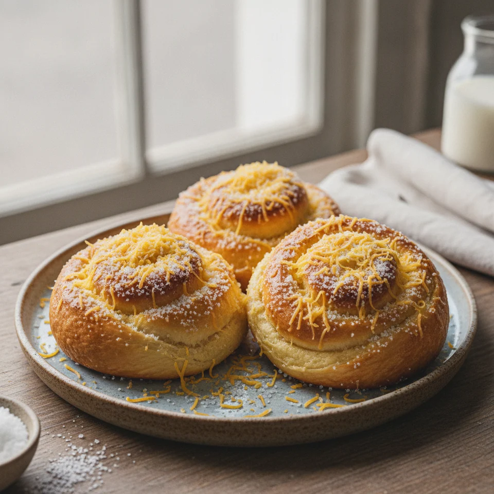 Ensaymada – philippinisches Brioche-Gebäck mit Käse