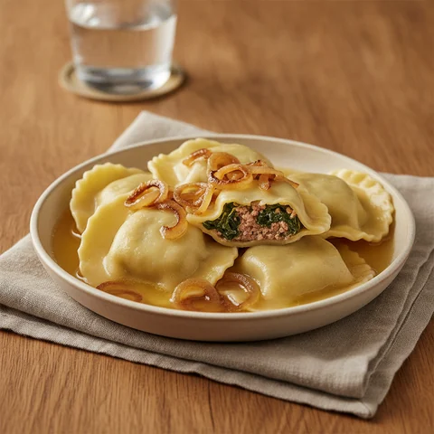 Maultaschen with Caramelized Onions