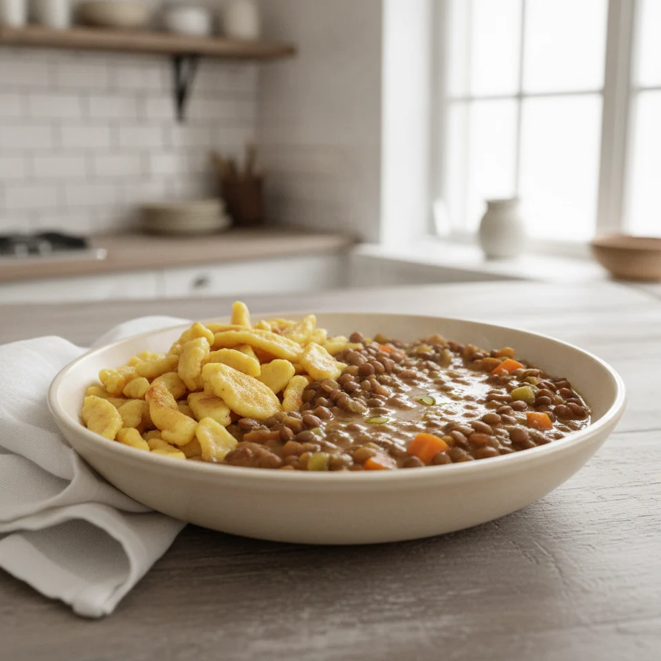 Linsen mit Spätzle