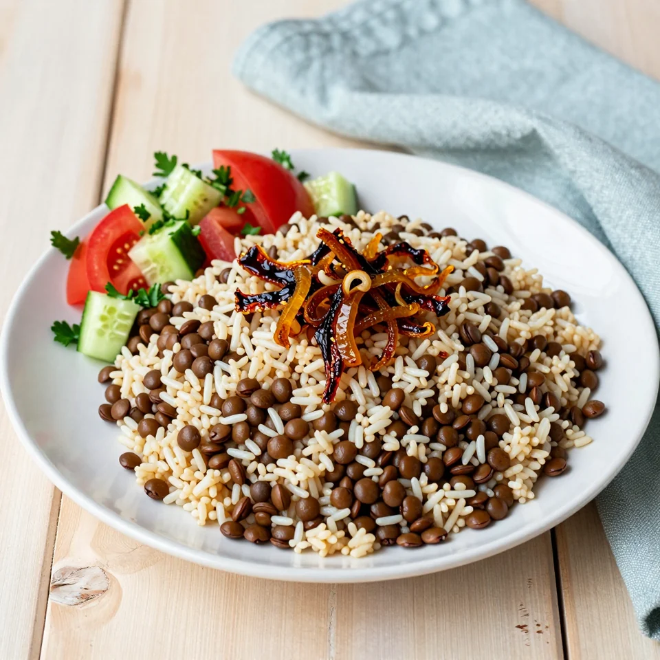 Mujaddara with Fresh Salad