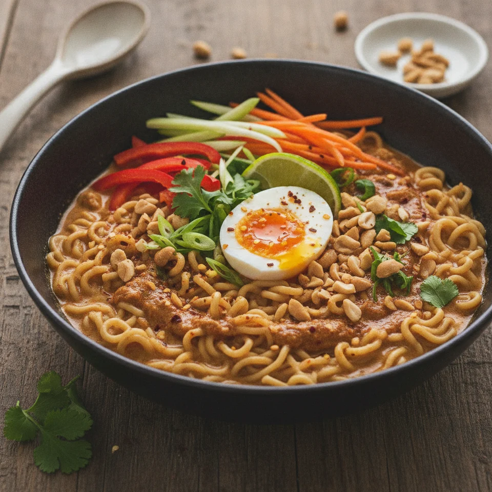 Scharfe Erdnuss-Ramen