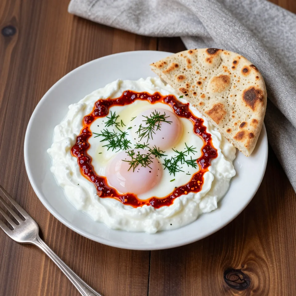 Çılbır – pochierte Eier auf Knoblauchjoghurt