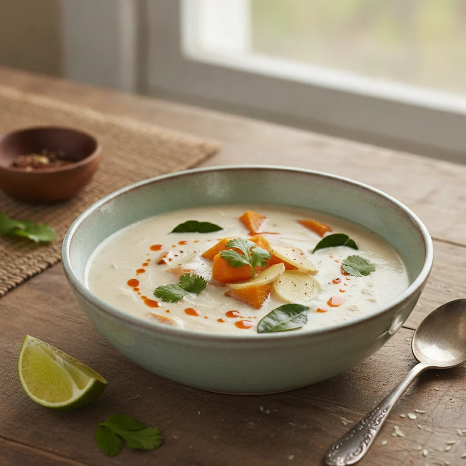 Thai-Kokos-Suppe mit Süßkartoffel