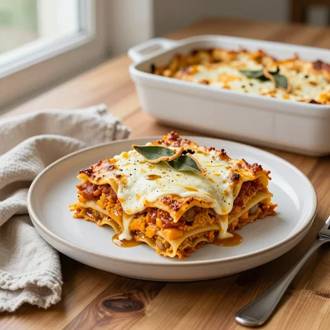 Kürbis-Ricotta-Lasagne mit Salbeibutter