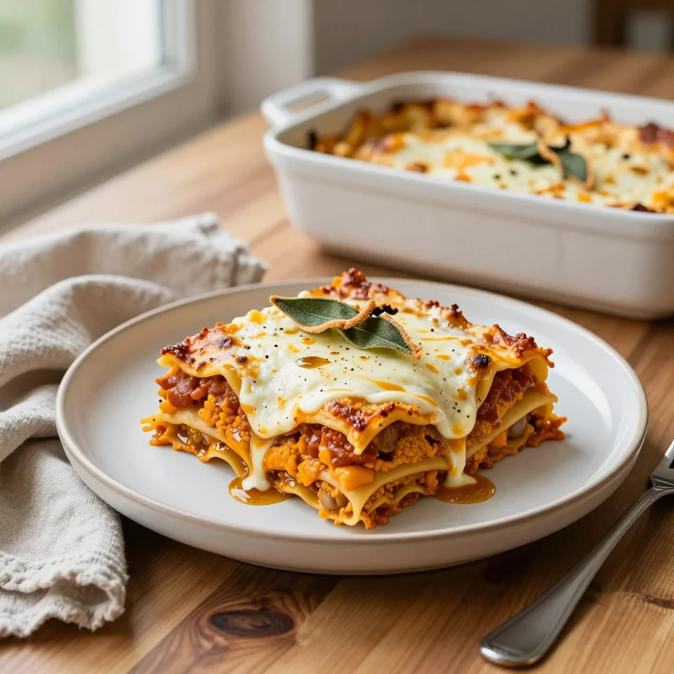 Kürbis-Ricotta-Lasagne mit Salbeibutter