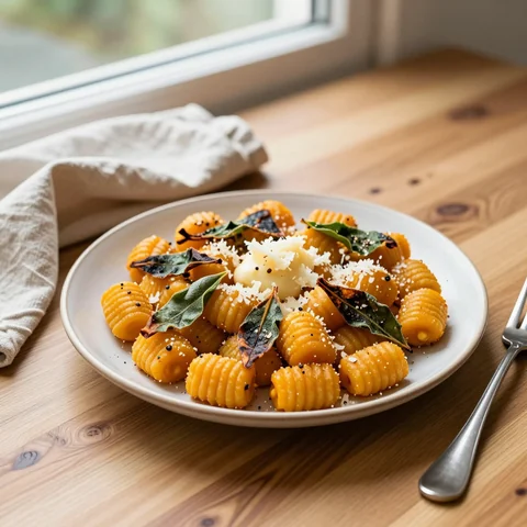 Kürbis-Gnocchi in brauner Salbeibutter