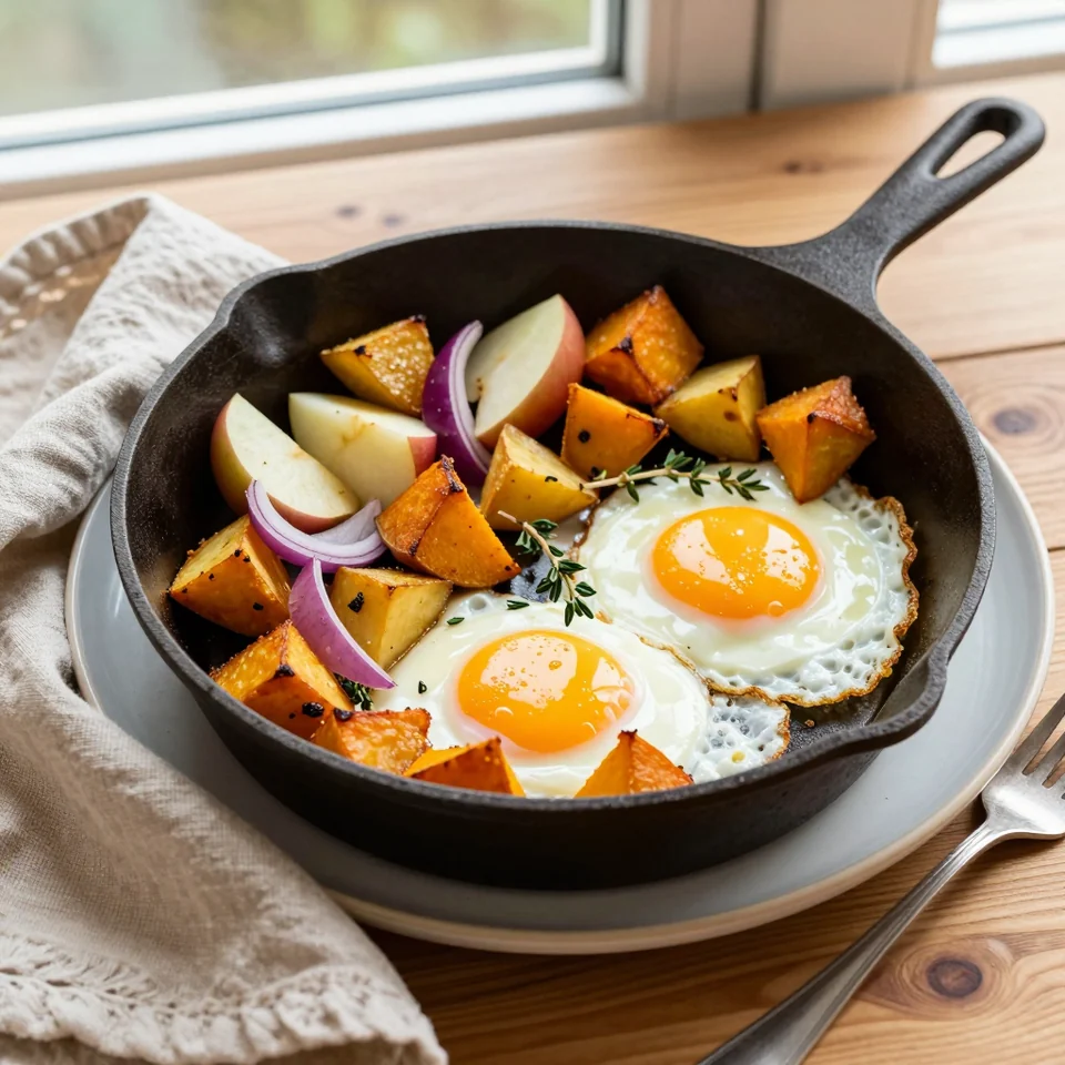 Pumpkin Apple Hash with Fried Egg