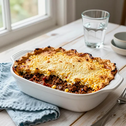 Zombie Chili with Cornbread Topping