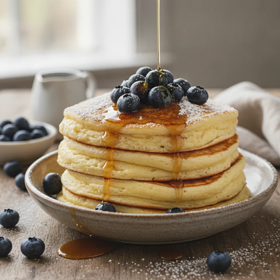 Fluffige Ricotta-Pancakes mit Blaubeeren