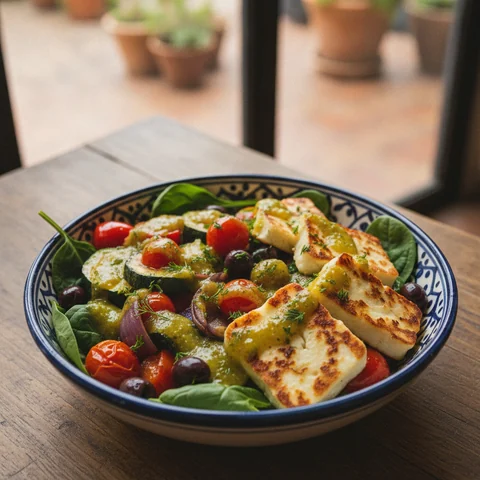 Mediterrane Halloumi-Bowl