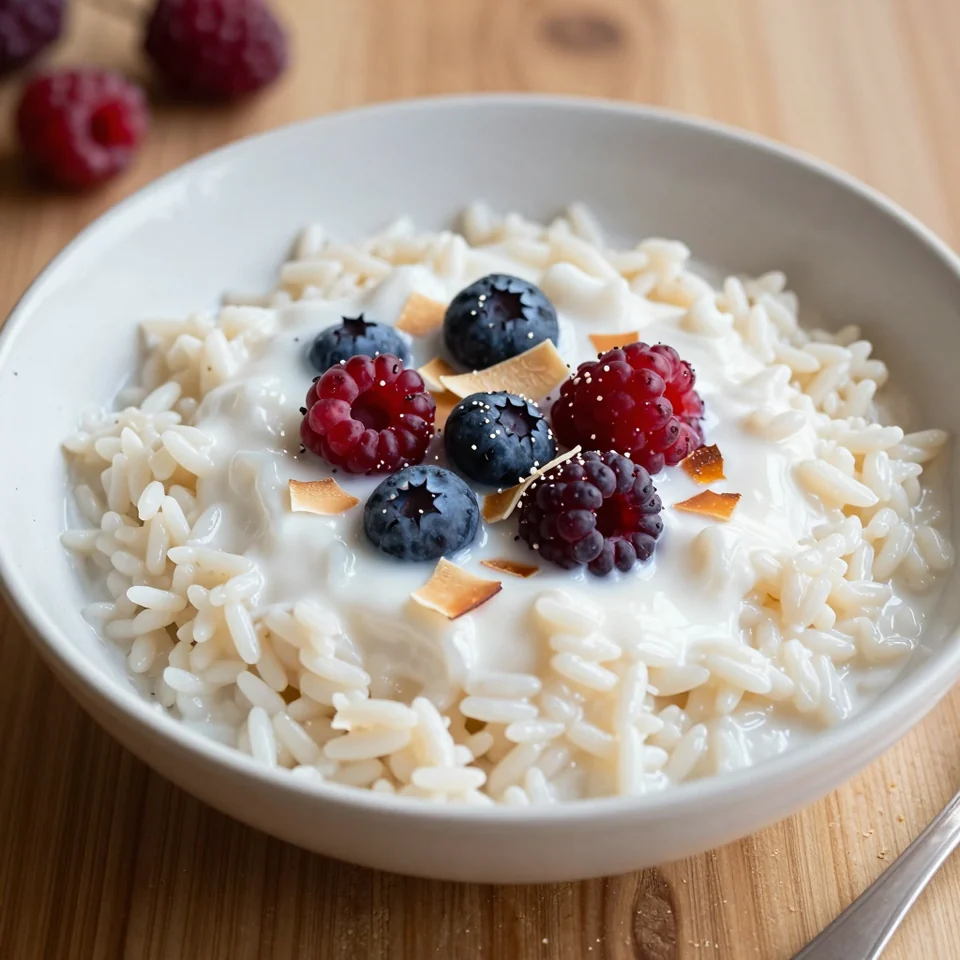 Coconut Rice Pudding with Berries