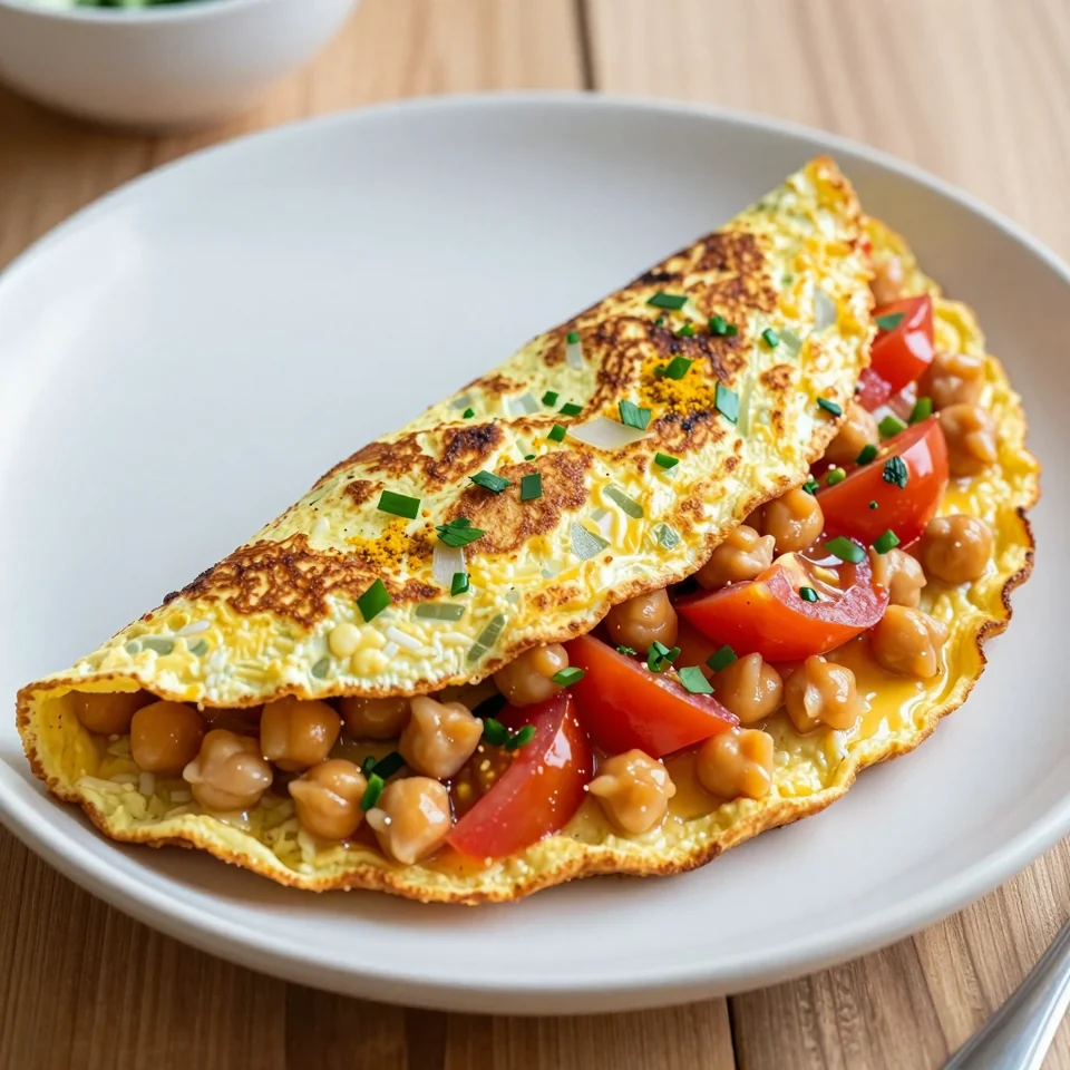 Chickpea Omelette with Tomato and Herbs