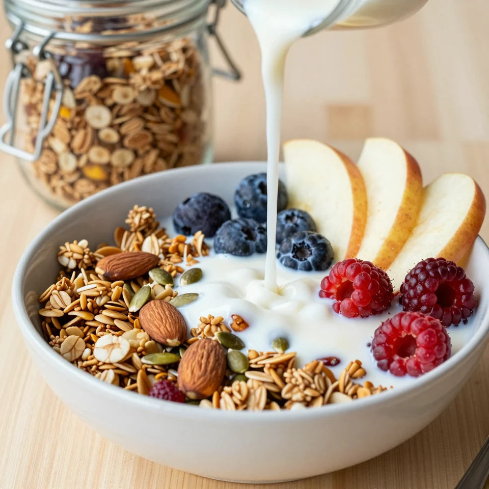 Knuspergranola mit Mandeln und Kürbiskernen