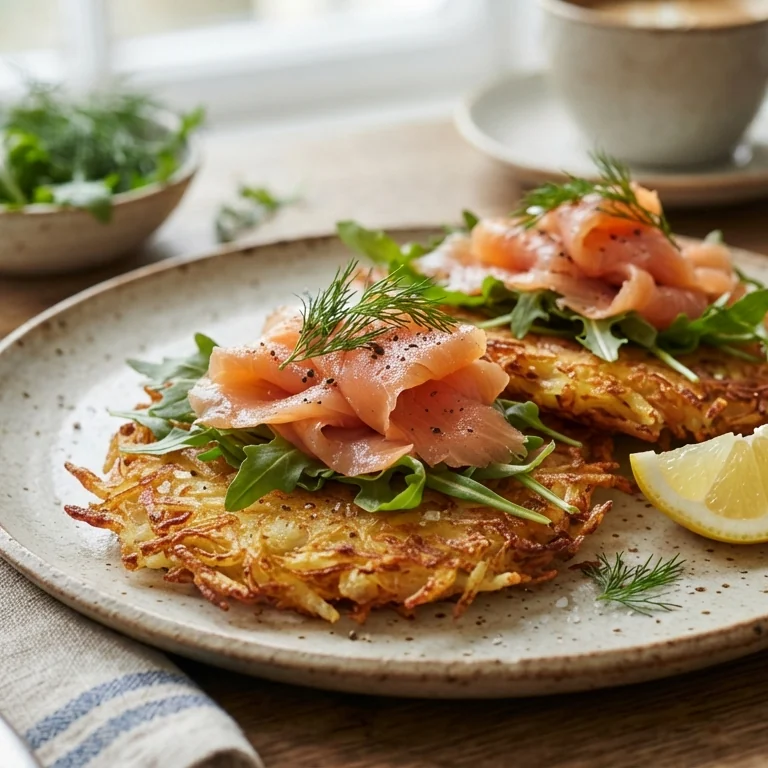 Kartoffelrösti mit Räucherlachs und Dill