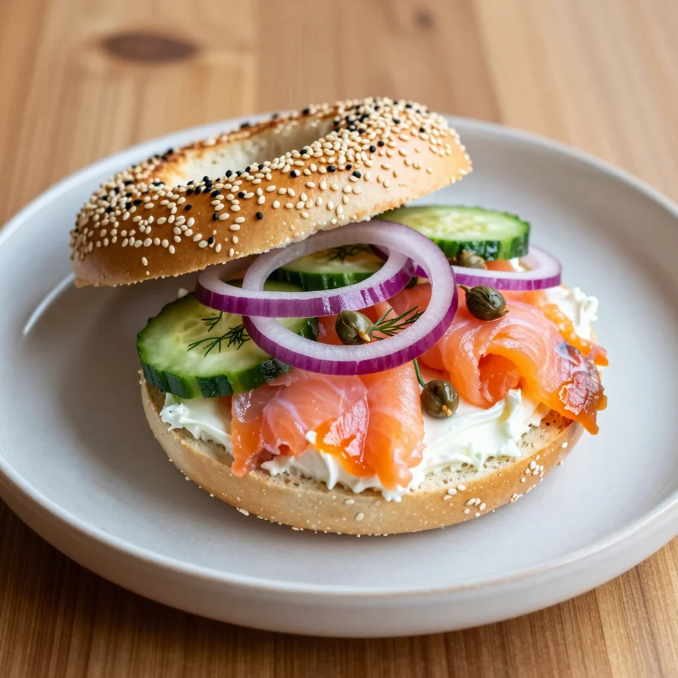 Smoked Salmon and Cream Cheese Bagel