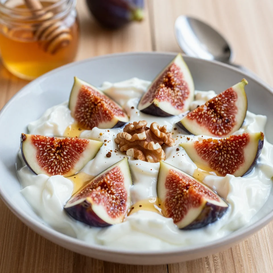 Griechischer Joghurt mit Honig, Walnüssen und Feigen
