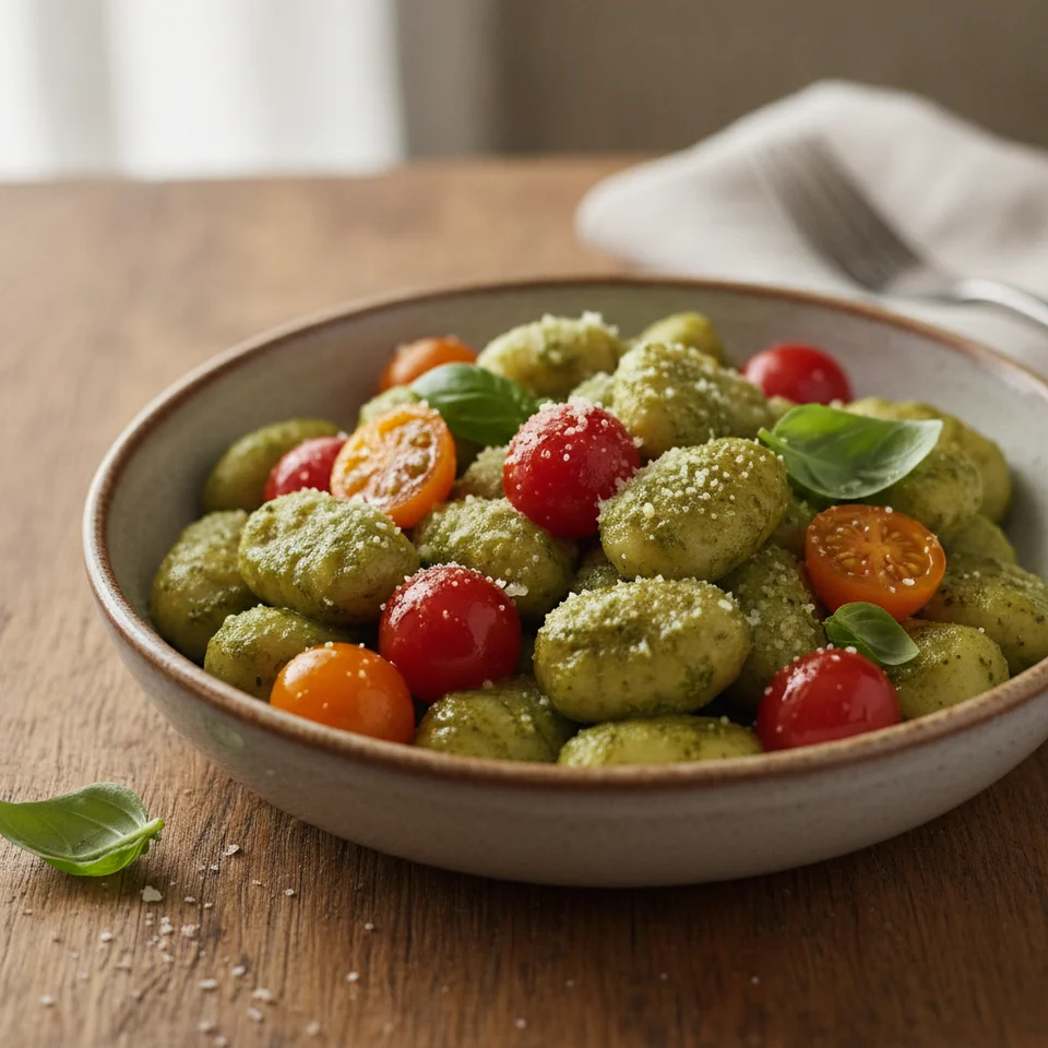 Pesto Gnocchi with Tomatoes
