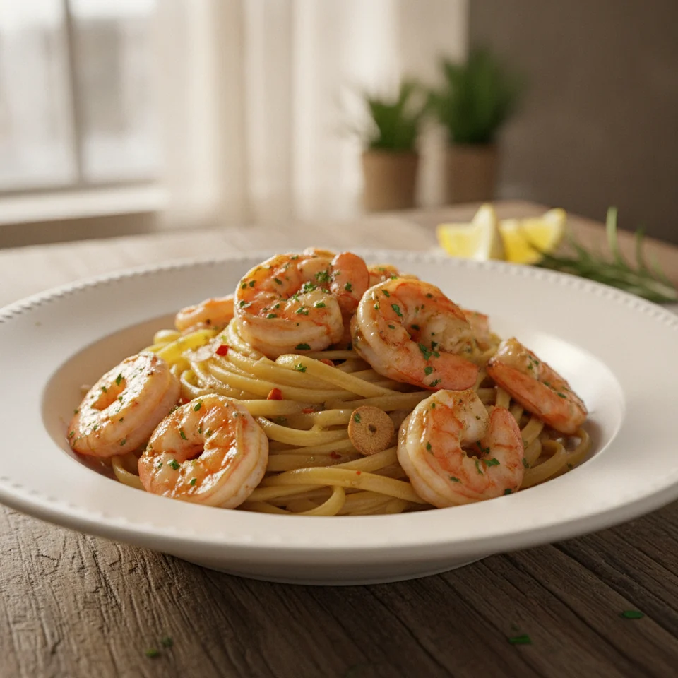 Garnelen-Scampi mit Knoblauch