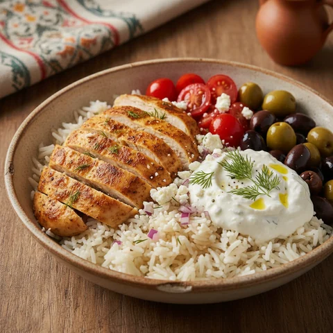 Hähnchen-Gyros-Bowl