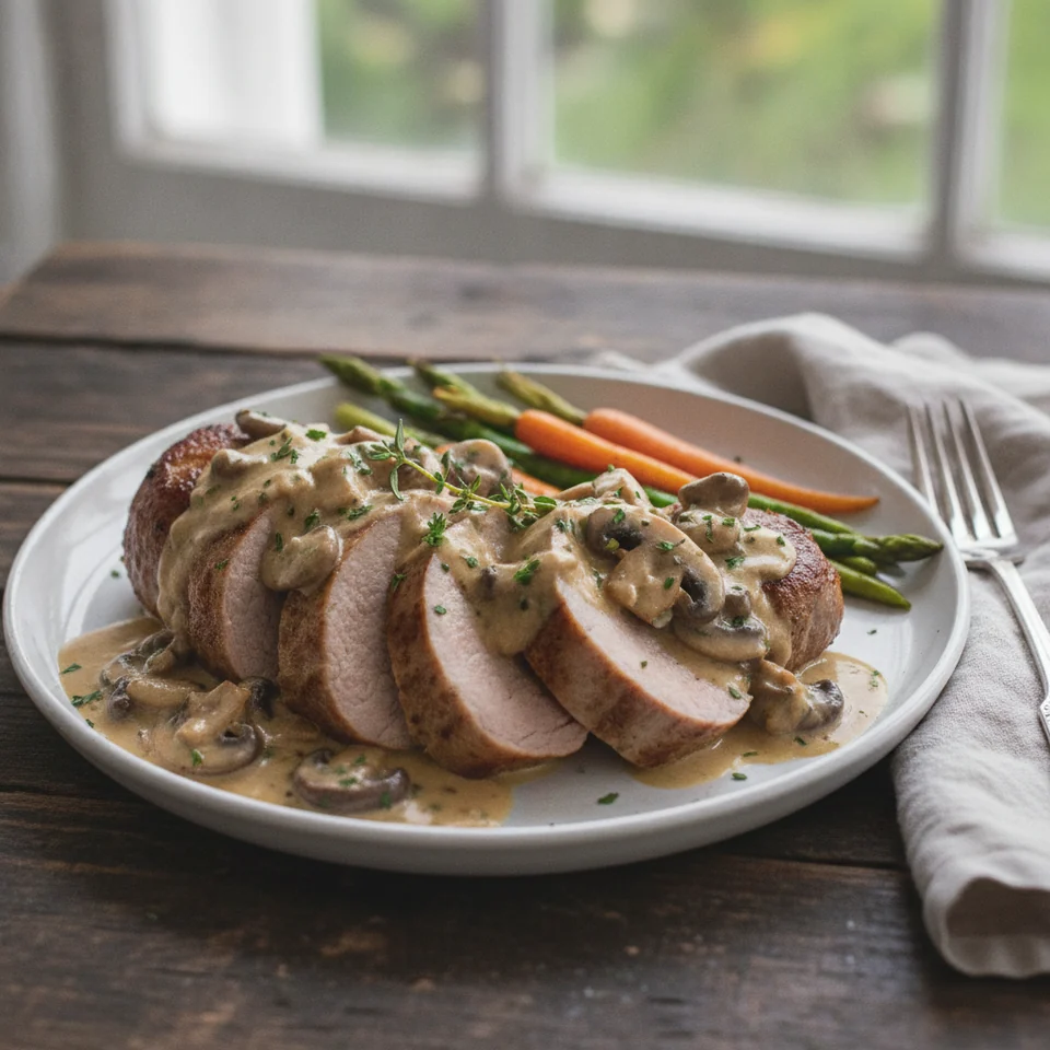 Schweinefilet mit Champignon-Sauce