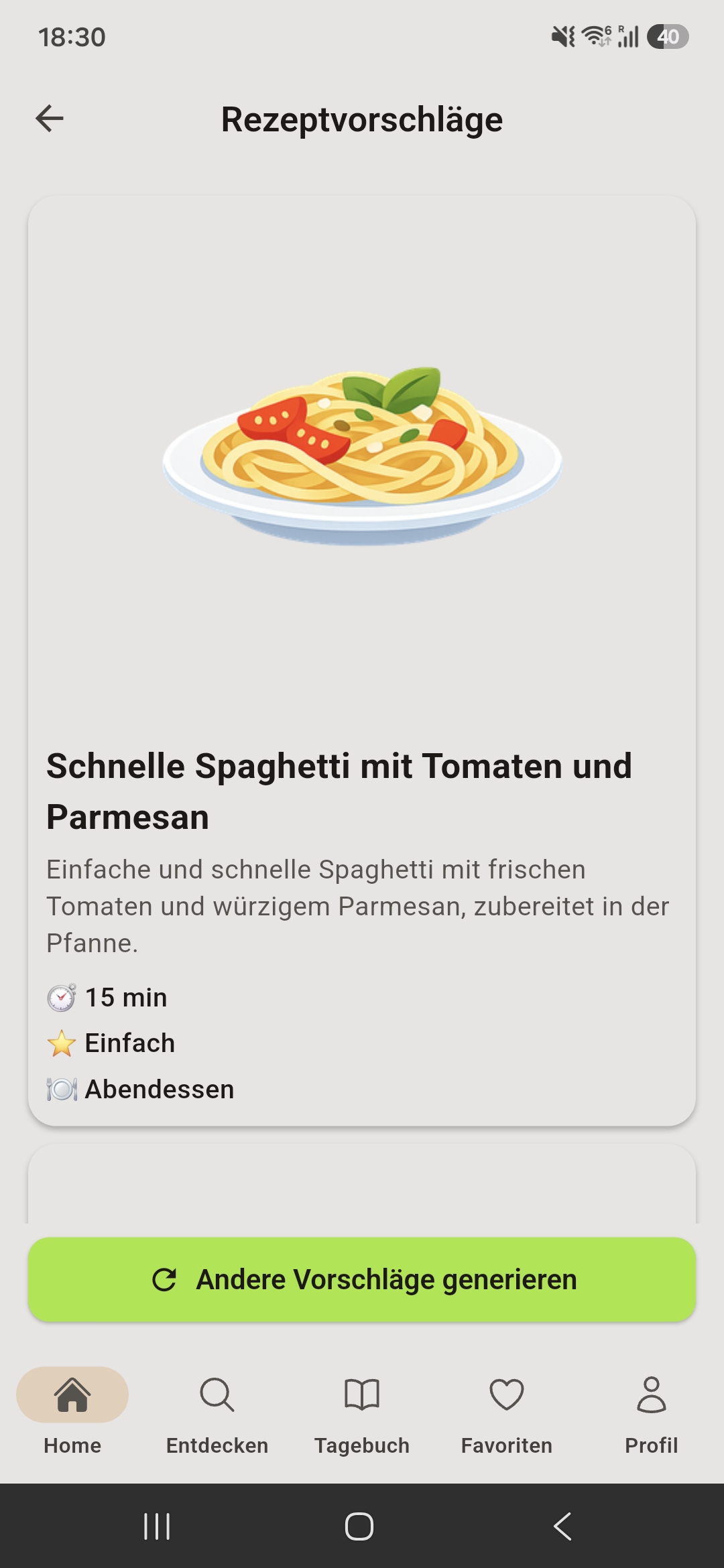 CookGen KI-generierte Rezeptvorschlaege